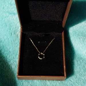 Hexagon gold sterling necklace